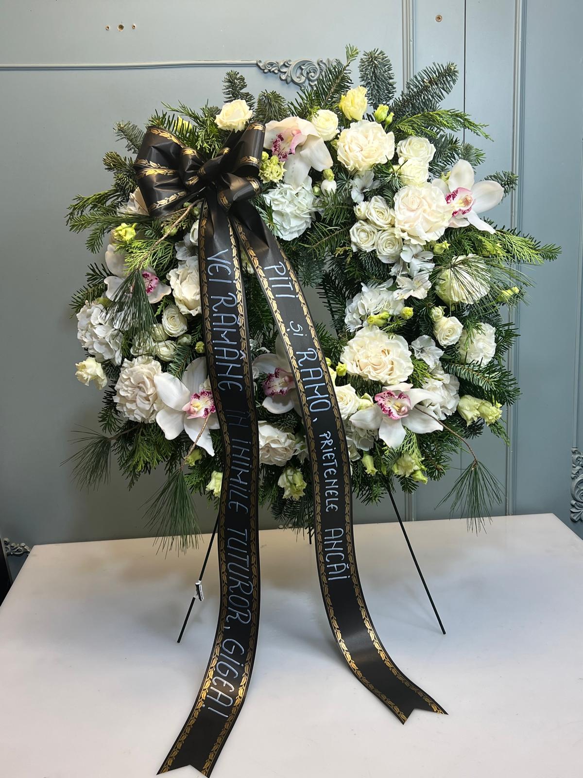 Coroană Funerară Rotundă Îmbrățișare Eternă