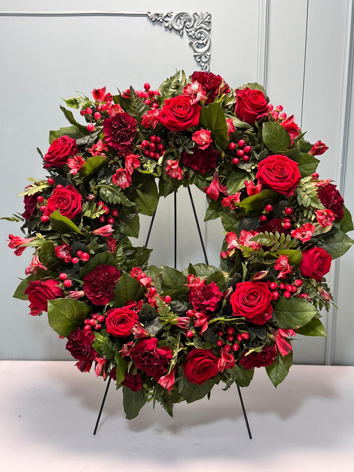 Coroană Funerară Rotundă Flori Pioase