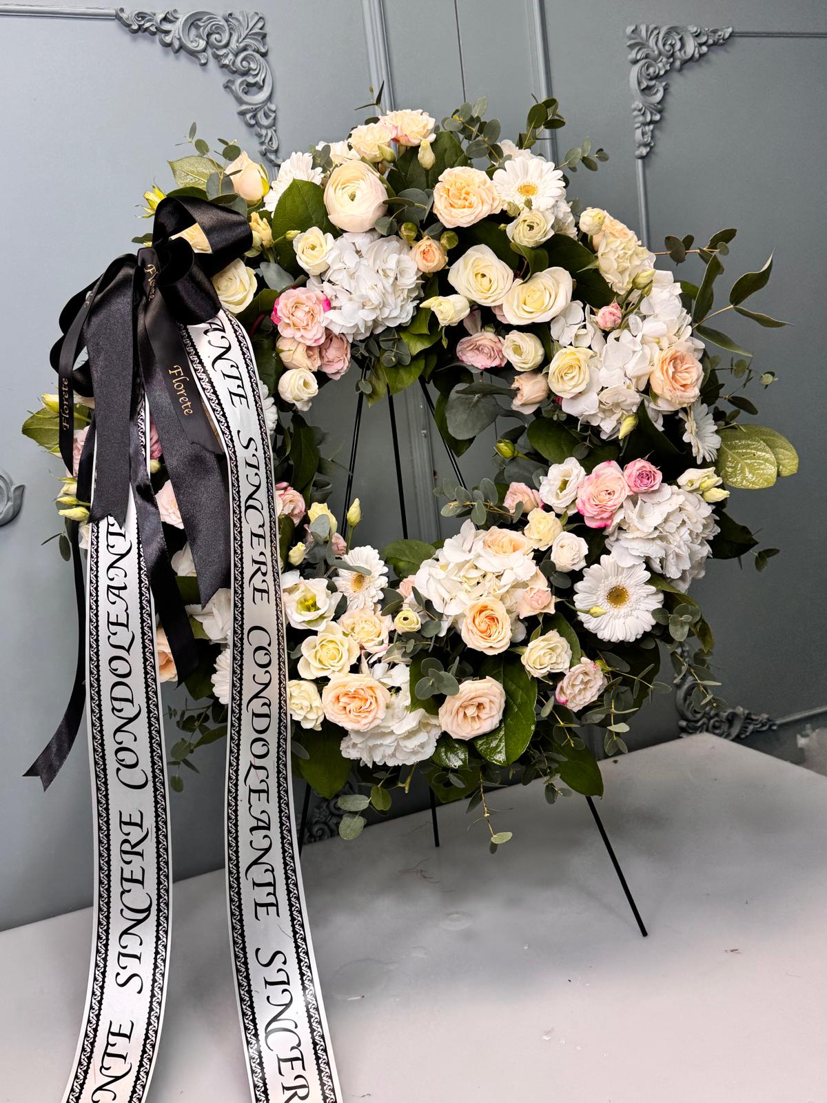 Coroană Funerară Rotundă Rugă Tăcută