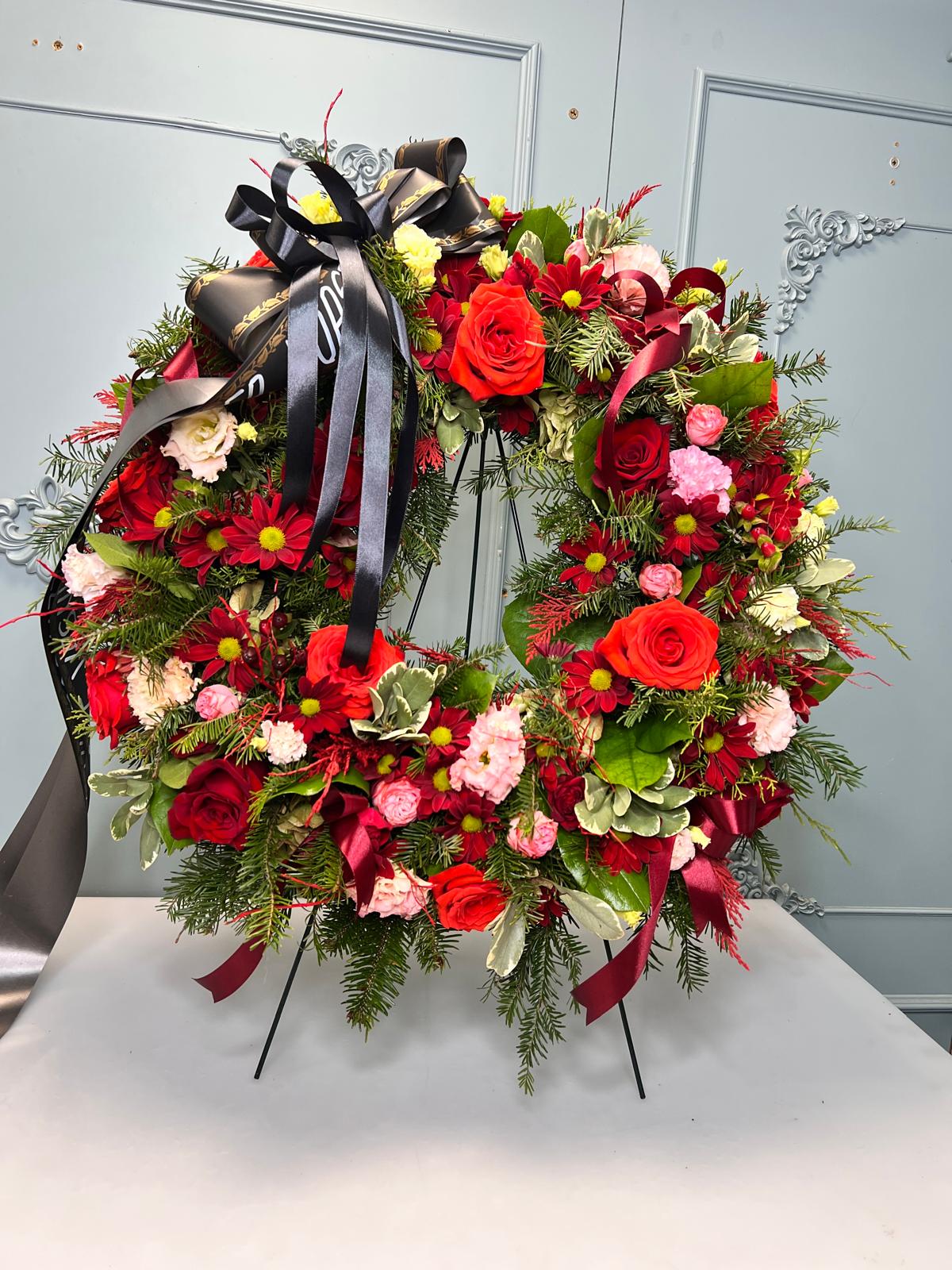 Coroană Funerară Rotundă Flori de Dor