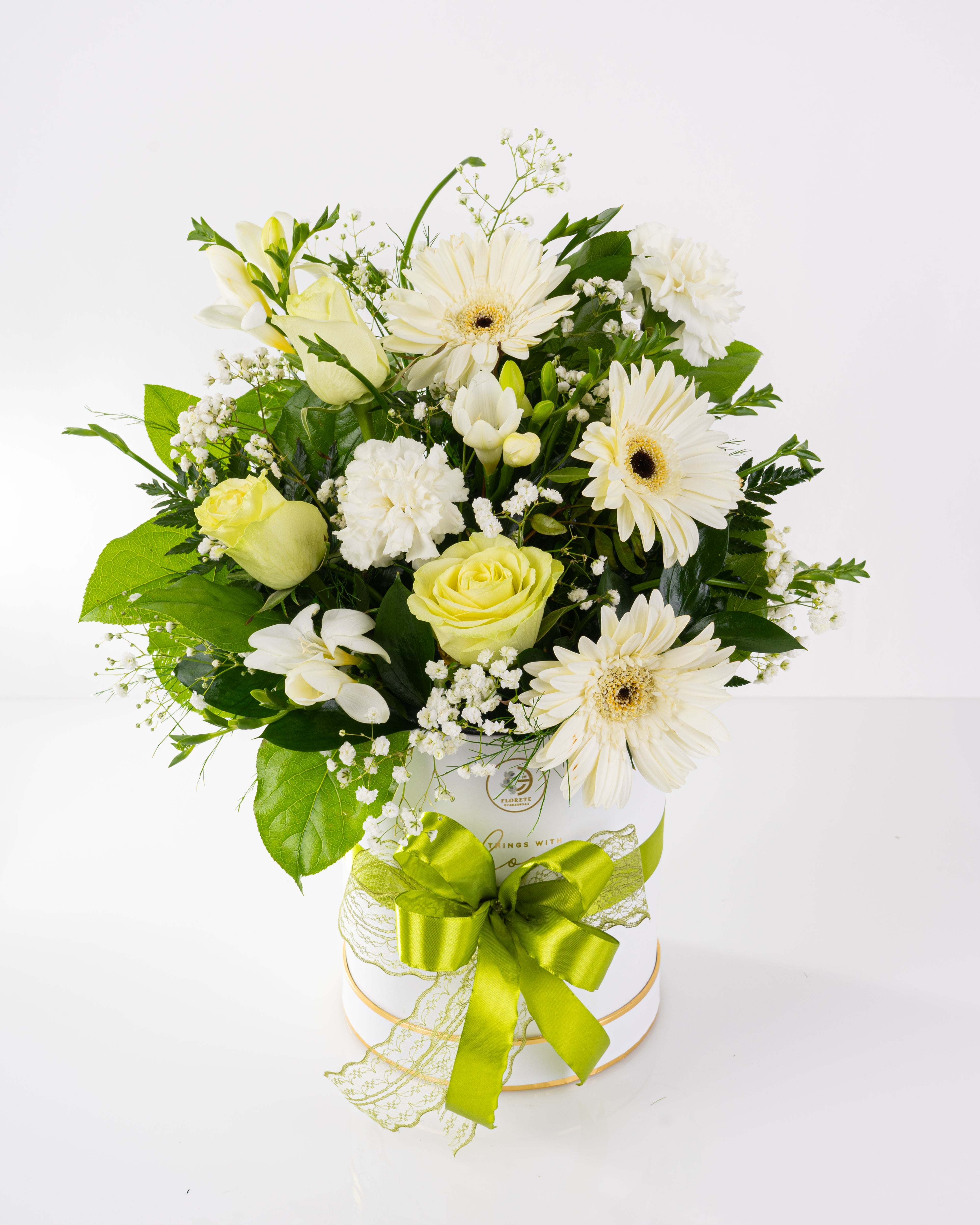 Aranjament Ivory Flowers Florete - Flori online Iasi