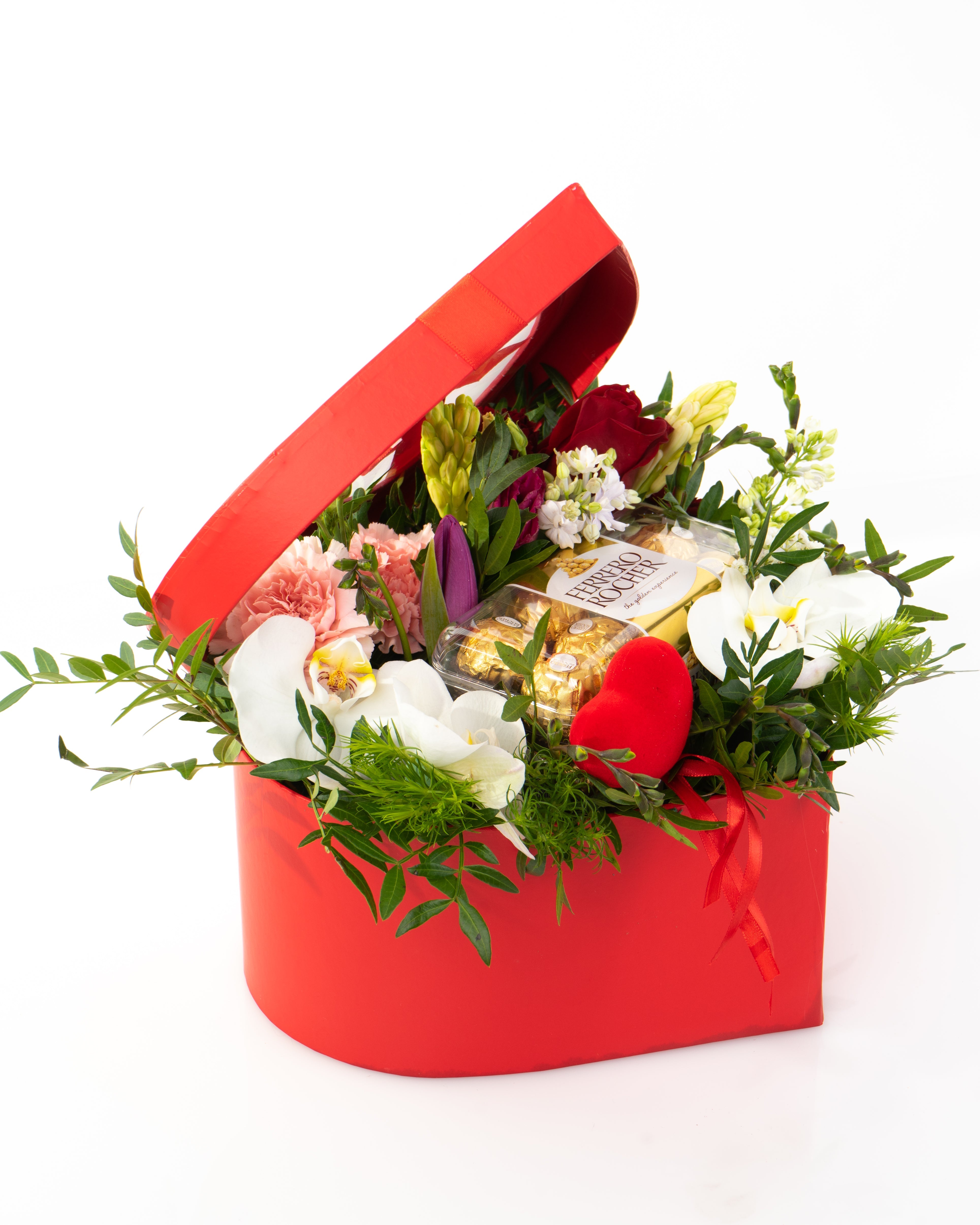 Cutie Rocher Inimă Roșie Florete - Flori online Iasi