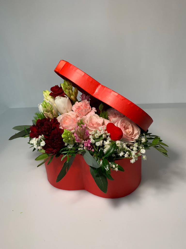 Cutie inimă roșie Florete - Flori online Iasi